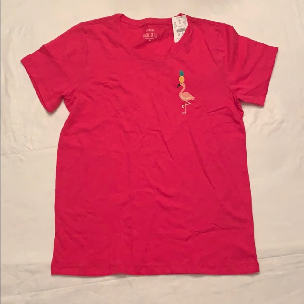 NWT J. Crew Collector Tee Pink Flamingo